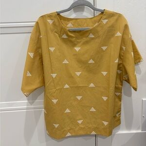 Yellow Geometric Print Boxy Top